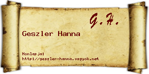 Geszler Hanna névjegykártya